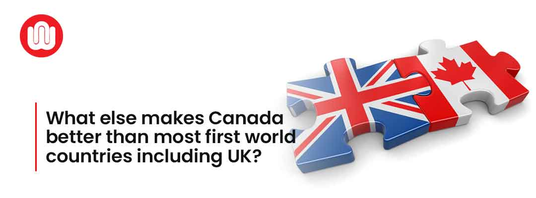 What else makes Canada better than most first-world countries including the UK?