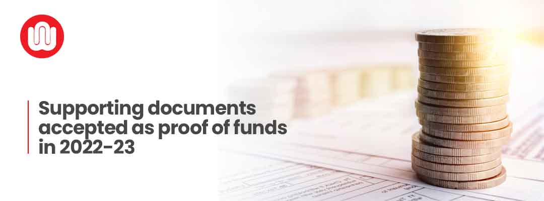 Supporting documents accepted as proof of funds in 2022-23