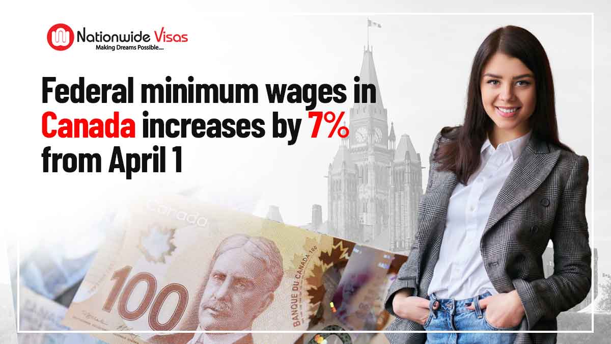 Federal minimum wage in Canada increases by 7% from April 1