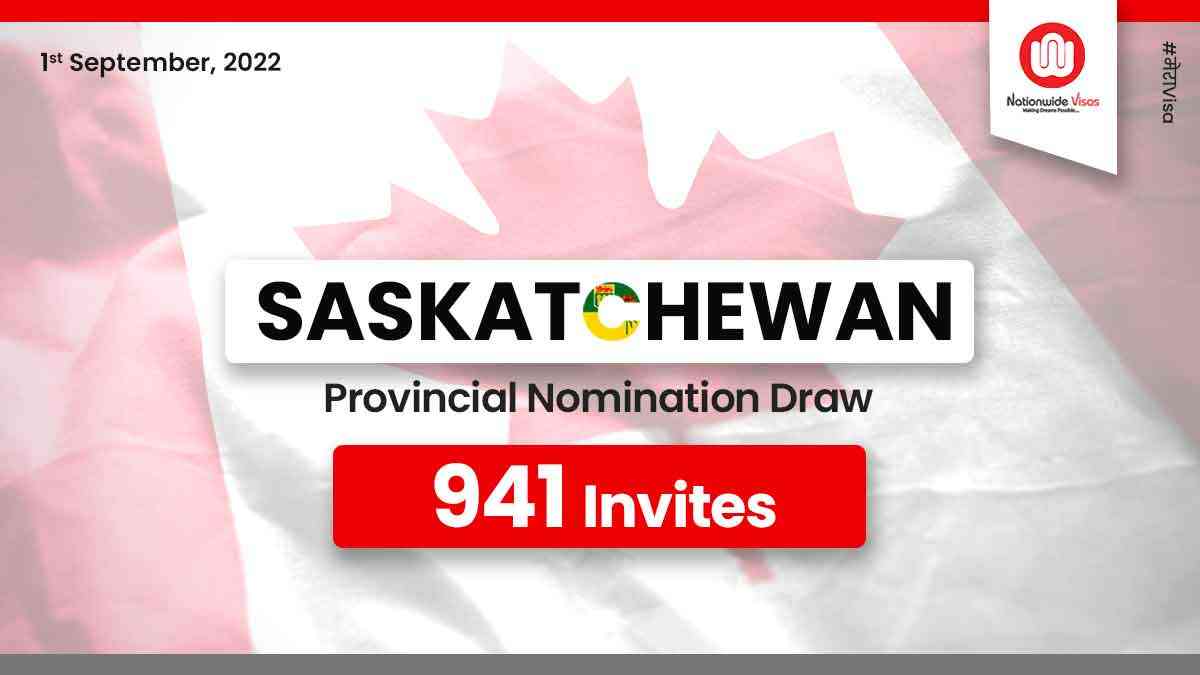 Latest Saskatchewan EOI draw invites 941 applicants