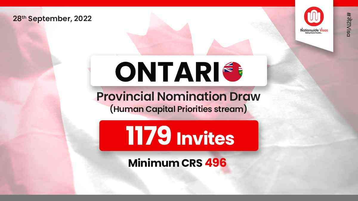 Ontario issues 1,179 NOIs to Express Entry candidates