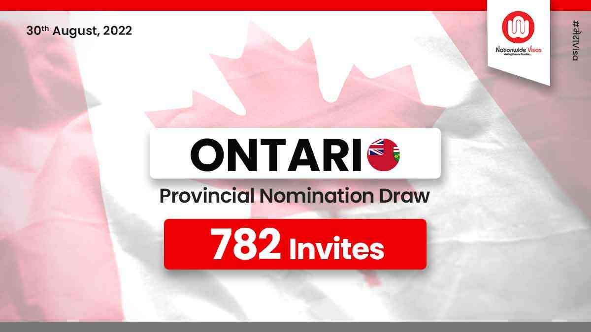 Ontario issues 782 new invitations in latest draw