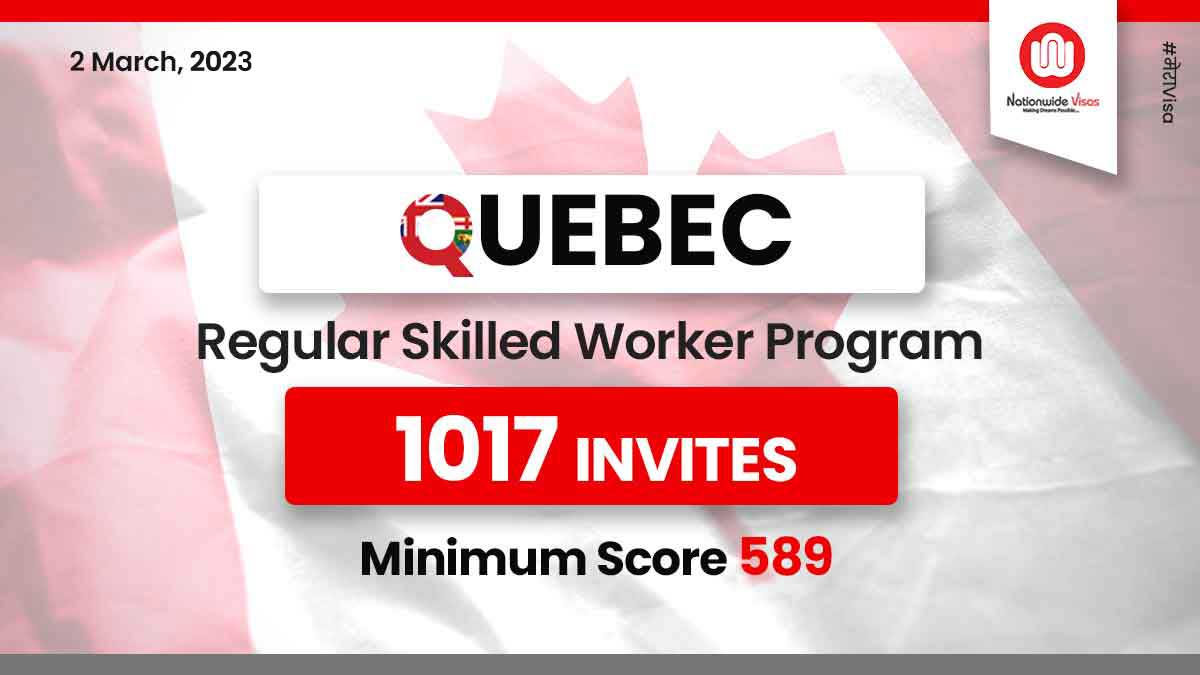 Third Quebec RSWP draw of 2023 invites over 1000 candidates!